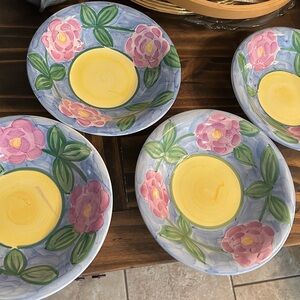 Floral Ceramic Bowls Set of 4